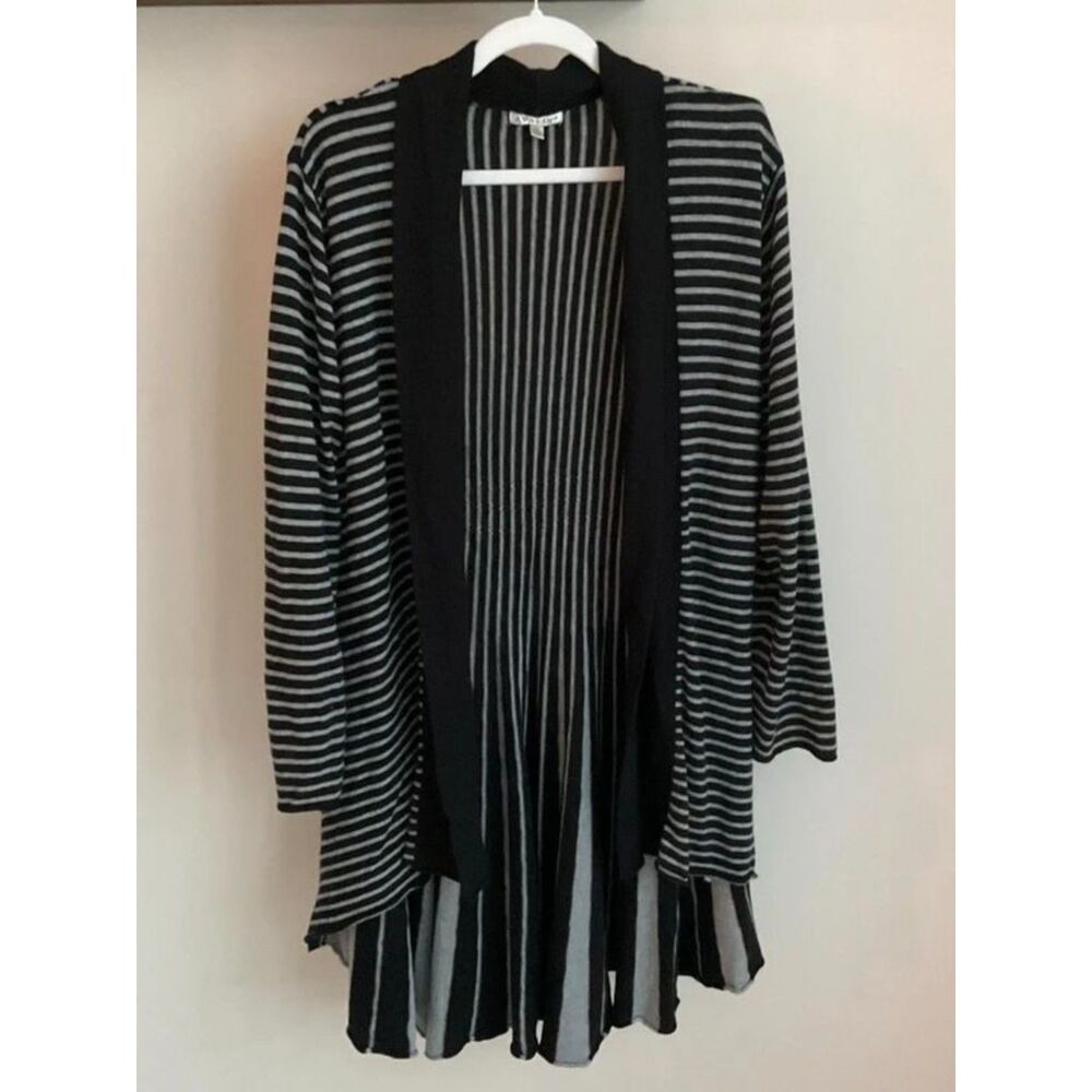 Avalin - Black & Gray Striped Flowy Cardigan - XL - Excellent Condition!